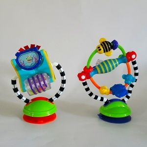 Nuby & Sassy High Chair Interactive Suction Base Early Development Toys (2) 6+M